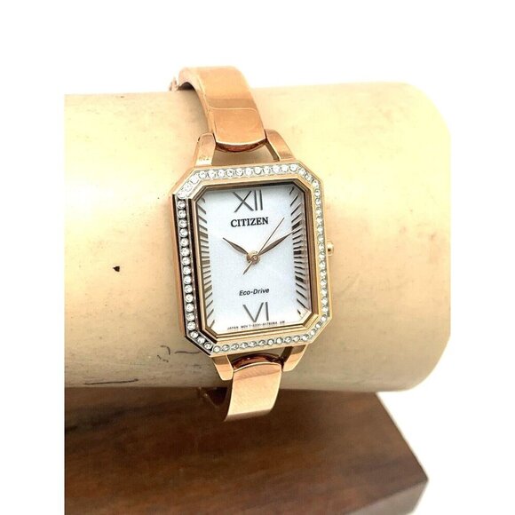 Citizen Women's Watch EM0983-51A Eco Drive Silver Dial Rose Gold Bangle … - Picture 10 of 13